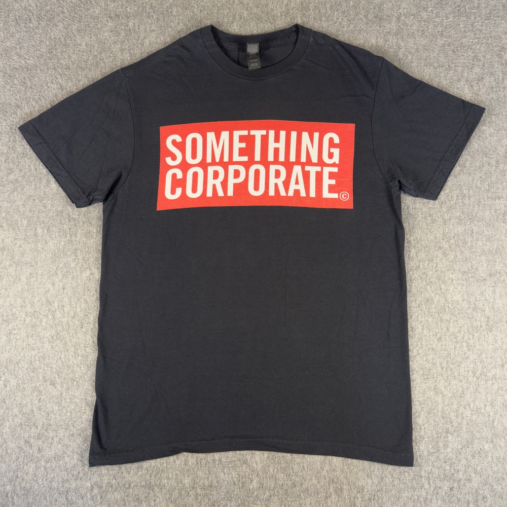 Something Corporate Shirt Mens Medium Black Gildan Softstyle Band Tee T-Shirt
